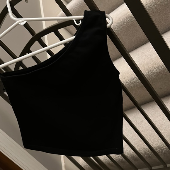 Brandy Melville Blythe Tank black small very good condition One shoulder stretch - Picture 4 of 12